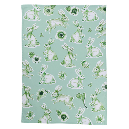 2 Piece Clover & Cottontail Tea Towel Set