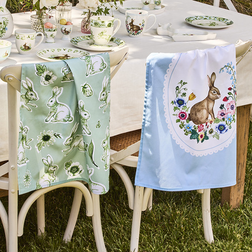 2 Piece Clover & Cottontail Tea Towel Set