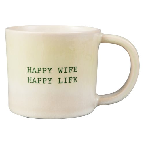 The Mug Club Quotes Happy Wife Happy Life 350ml Mugs