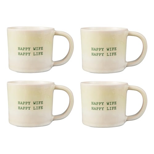 The Mug Club Quotes Happy Wife Happy Life 350ml Mugs