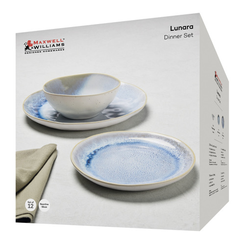 12 Piece Lunara Coupe Dinner Set