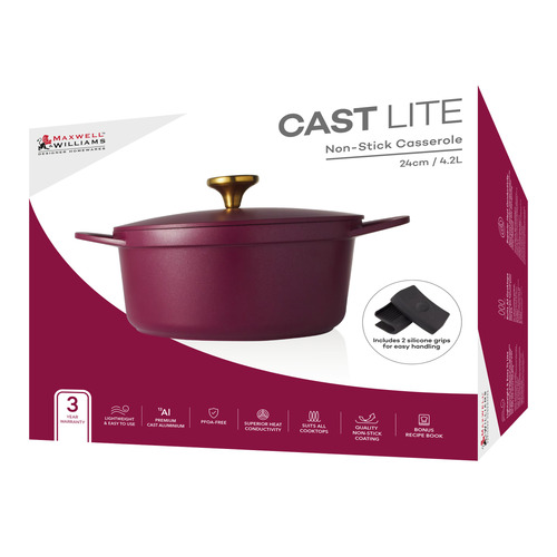 Cherry Cast Lite Non-Stick Casserole
