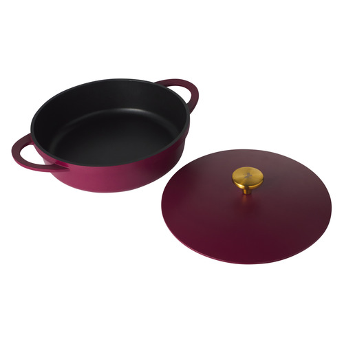 Cherry Cast Lite Non-Stick Shallow Casserole