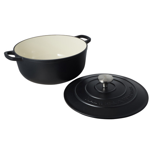 Black Cast Iron Round Casserole