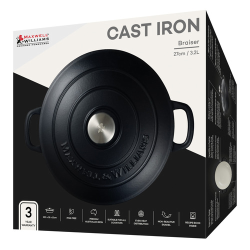 Black 3.3l Cast Iron Braiser