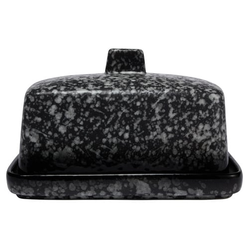 Granite Caviar Porcelain Butter Dish