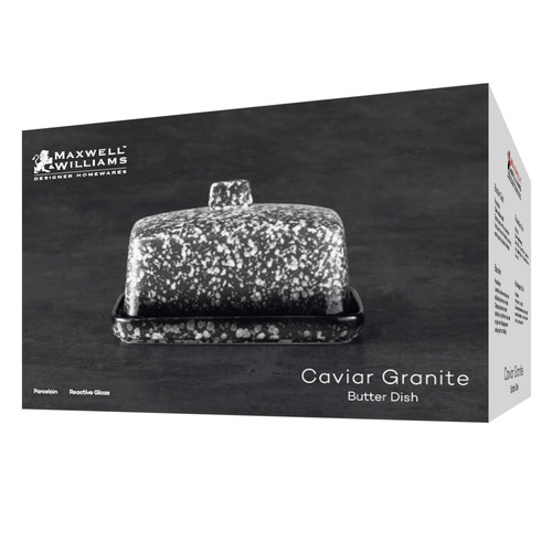 Granite Caviar Porcelain Butter Dish