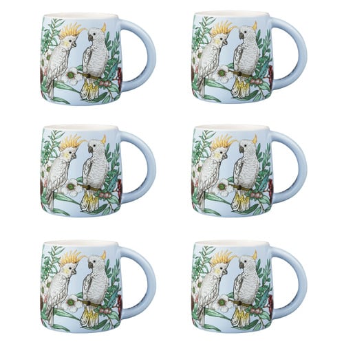 Native Grace Yellow Crested Cockatoo 350ml Porcelain Mugs