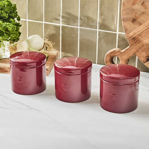 3 Piece Bordeaux Epicurious Canister Set