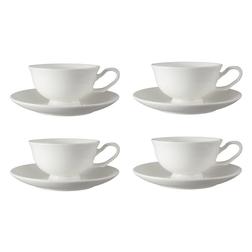 Cashmere Footed 90ml Porcelain Demi Cups & Saucers
