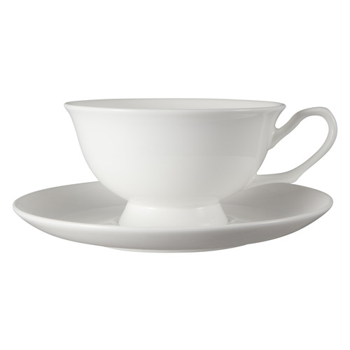 Cashmere Footed 200ml Porcelain Cups & Saucers