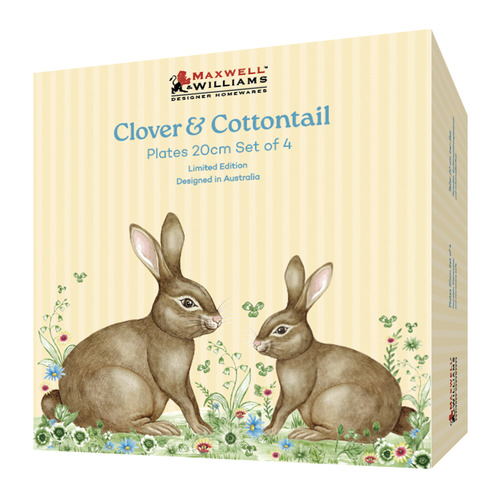 4 Piece Clover & Cottontail 20cm Side Plate Set