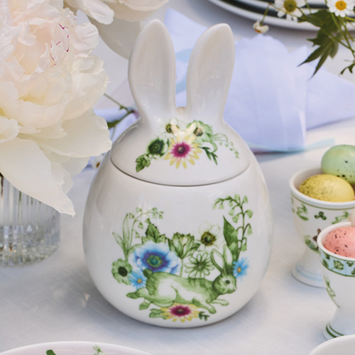 Clover & Cottontail Bunny Porcelain Canister