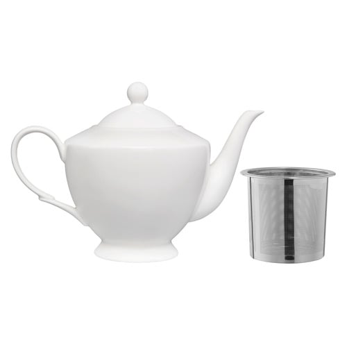White Basics 1L Porcelain Teapot With Infuser