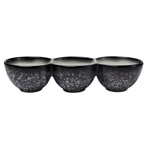 Granite Caviar Divided Porcelain Serving Bowls