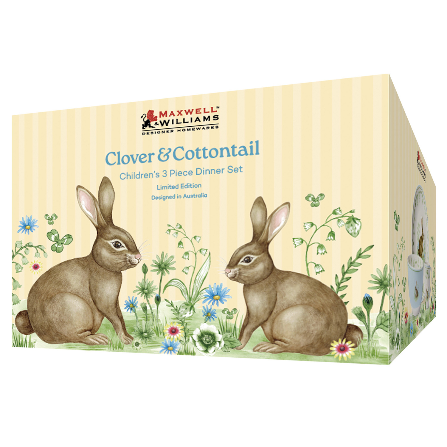 Maxwell & Williams 3 Piece Kids' Clover & Cottontail Dinner Set
