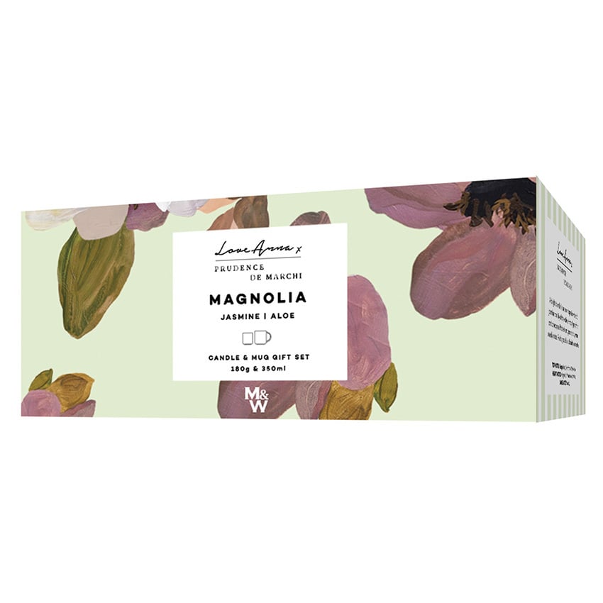 2 Piece Magnolia Prudence De Marchi Mug  & Candle Set