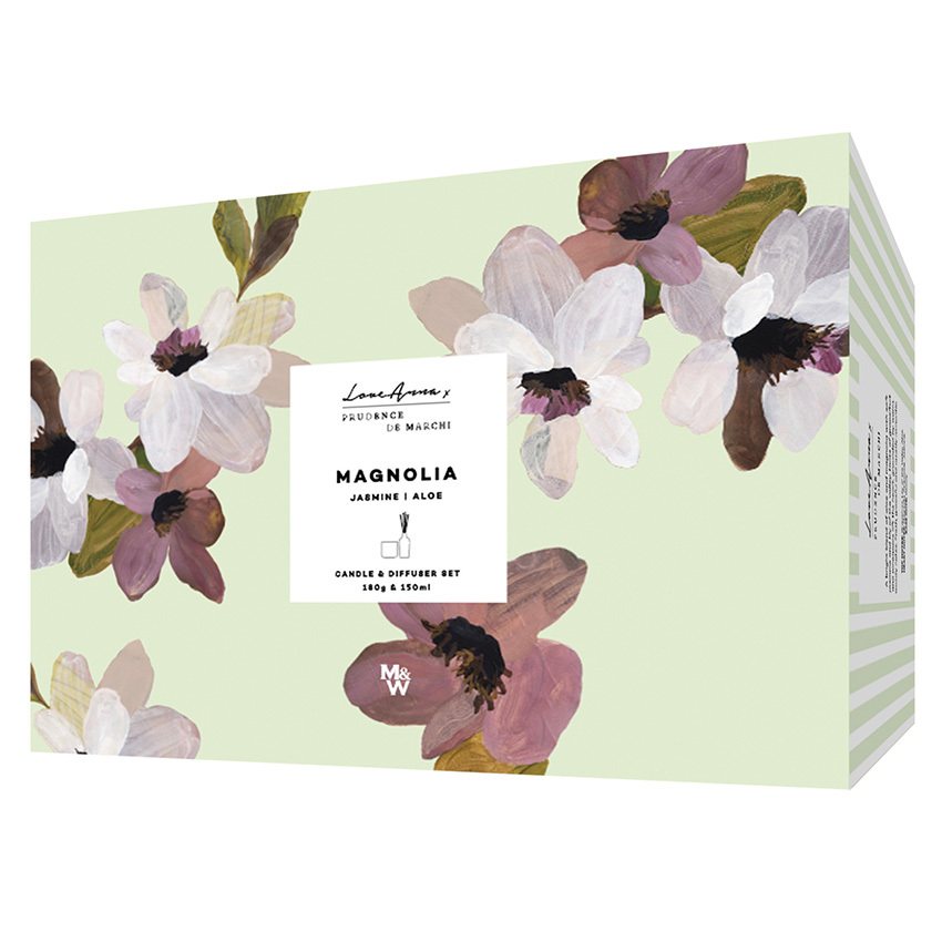 2 Piece Magnolia Prudence De Marchi Candle & Diffuser Set