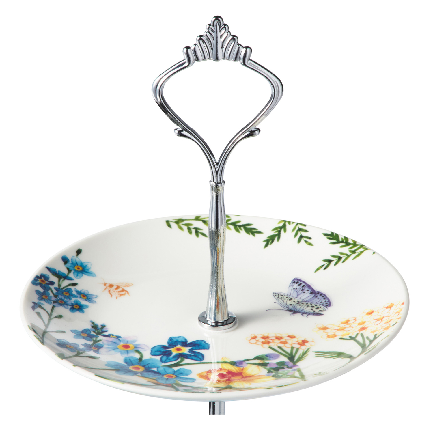 Fluttering Meadow  2 Tier Porcelain Cake Stand