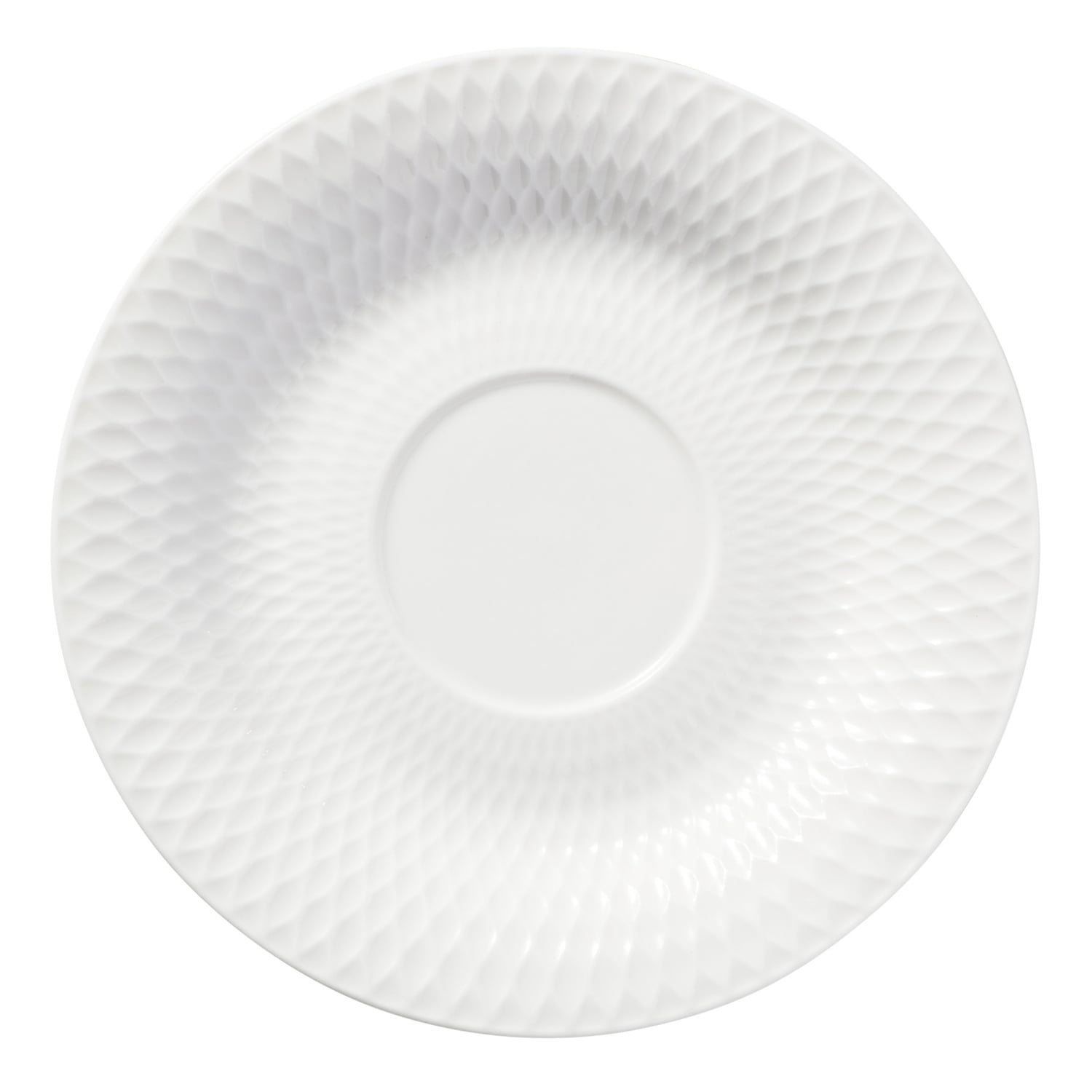 White Basics Diamonds 200ml Porcelain Footed Cups & Saucers