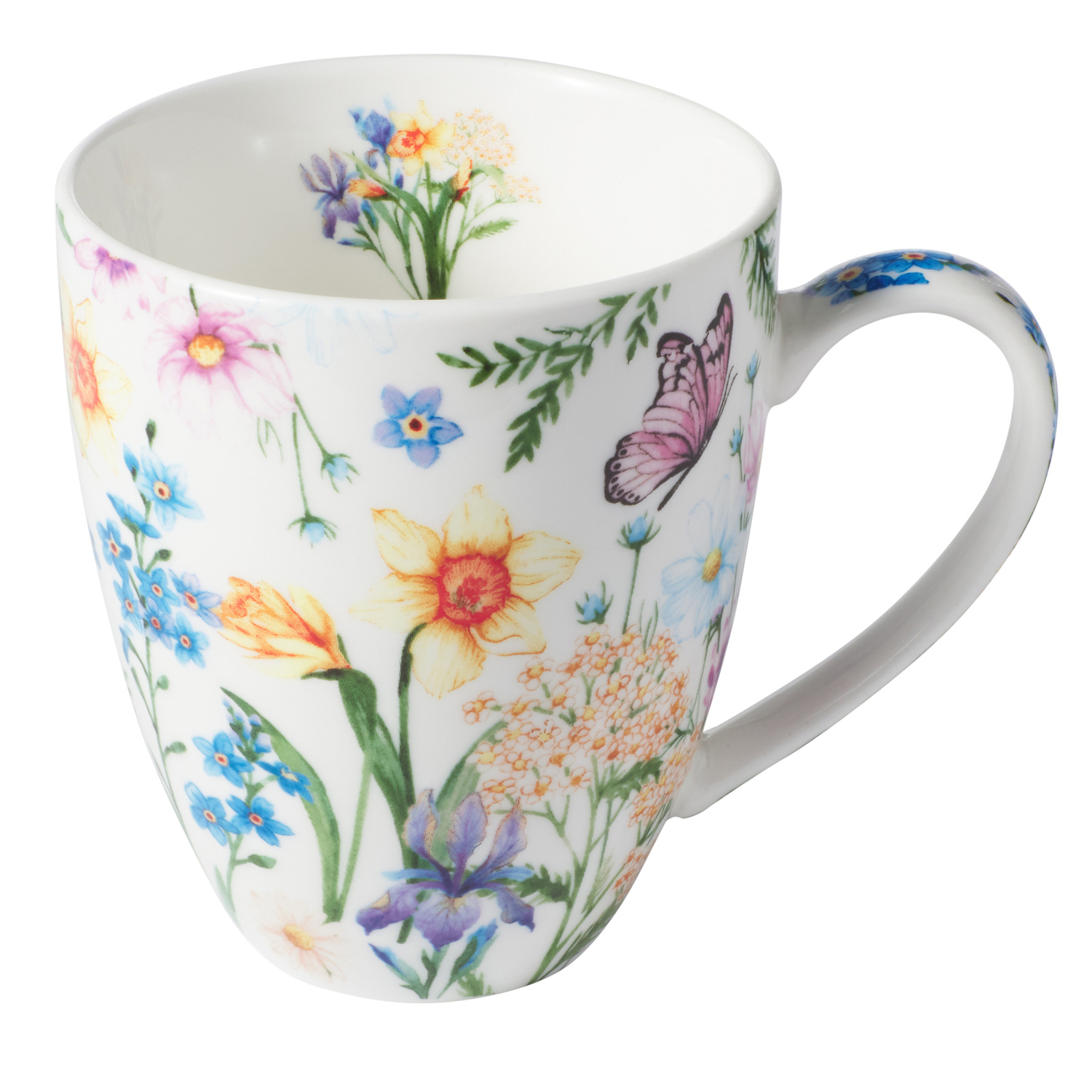 Fluttering Meadow 390ml Porcelain Coupe Mugs