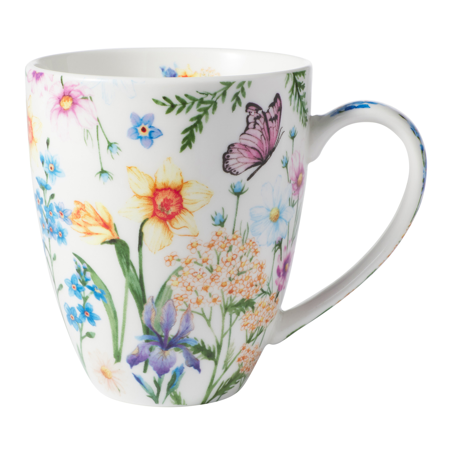 Fluttering Meadow 390ml Porcelain Coupe Mugs