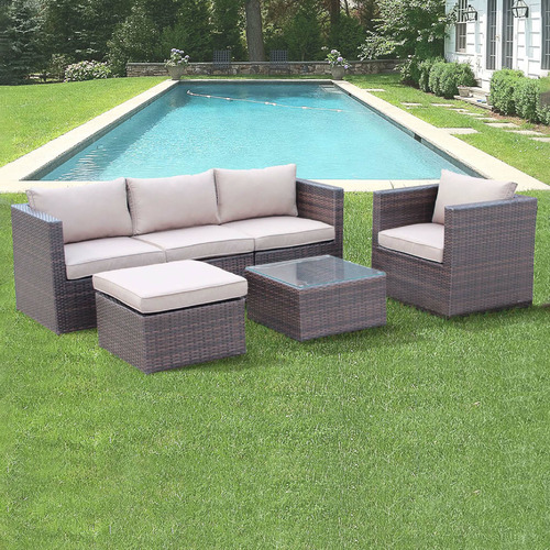 5 Seater Benito Outdoor Sectional Lounge Set Temple & ster