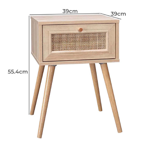 Rumen Rattan Cane Bedside Table Temple & ster