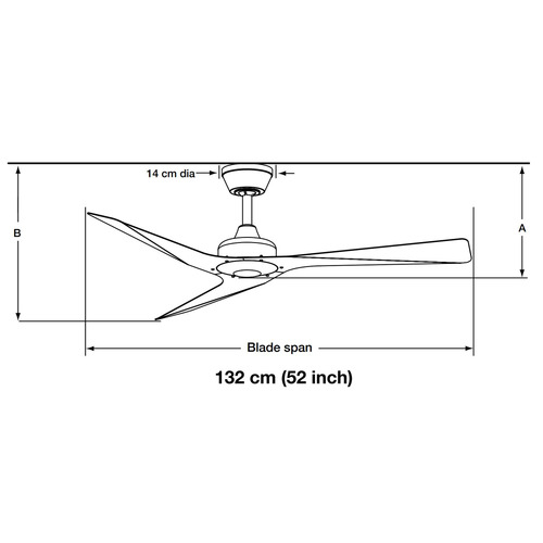 ThreeSixtyFans 132cm Modn 3 Blade Ceiling Fan | Temple & Webster