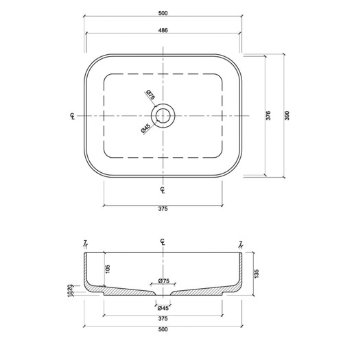 Regency Rectangular Ceramic Basin