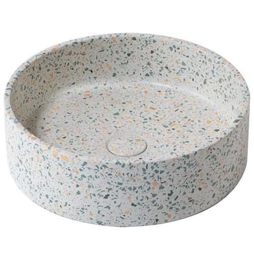 2 Piece Lucca Round Terrazzo Basin & Waste Set