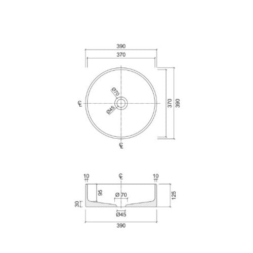 Siena 390mm Round Terrazzo Above Counter Basin With 32mm Waste