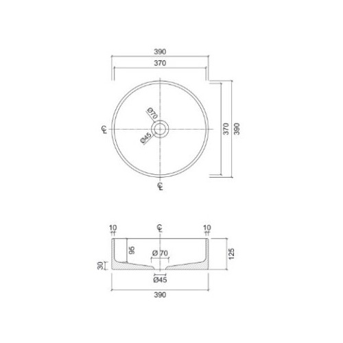 Lucca 390mm Round Terrazzo Above Counter Basin With 32mm Waste