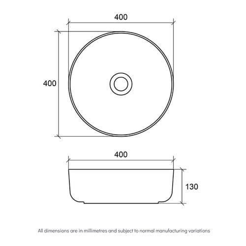 Essence 400mm Round Ceramic Above Counter Basin