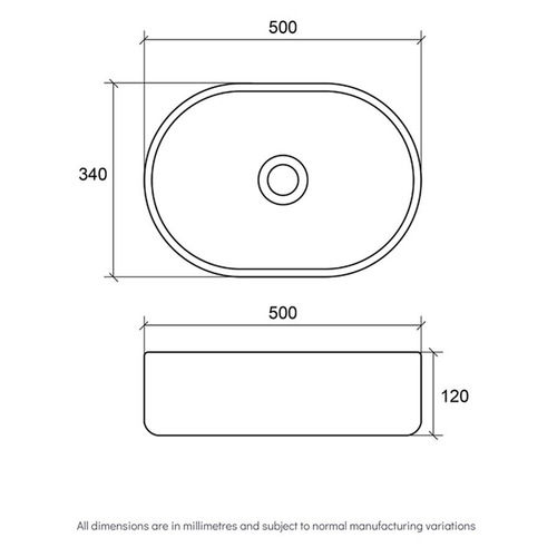 Essence 500mm Oval Ceramic Above Counter Basin