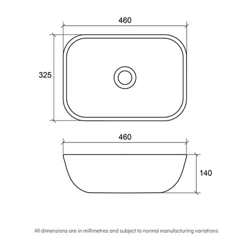 Essence 460mm Ceramic Above Counter Basin