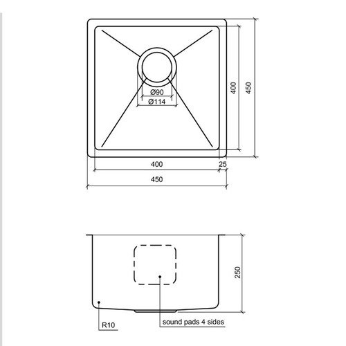 Henley 450mm Single Stainless Steel Kitchen Sink