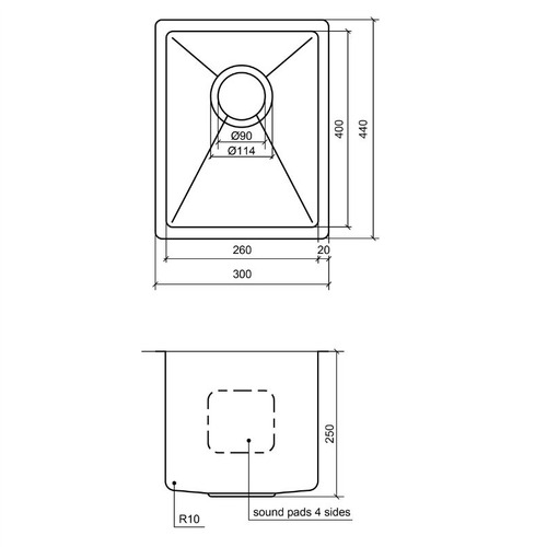 Henley 300mm Single Stainless Steel Kitchen Sink