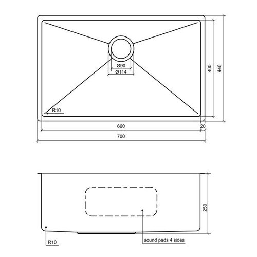 Henley 700mm Stainless Steel Kitchen Sink Package