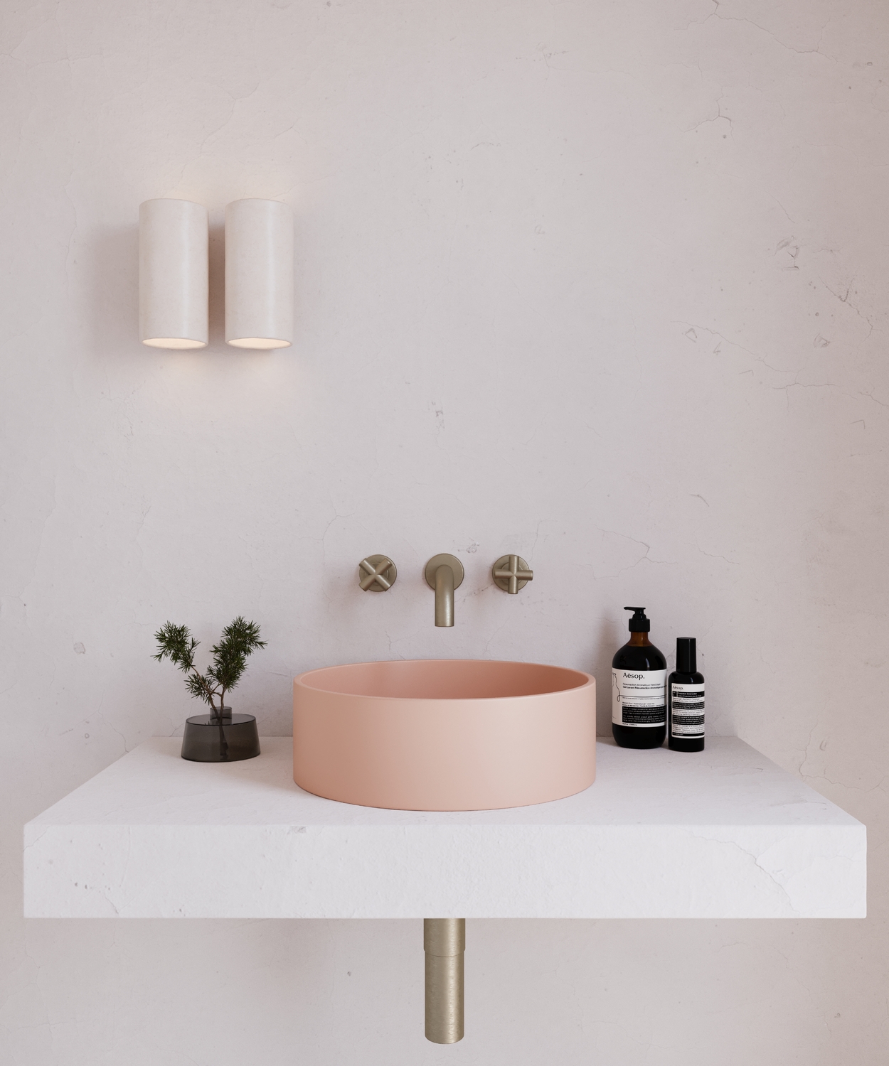 Concrete Smooth 390mm Round Above Counter Basin