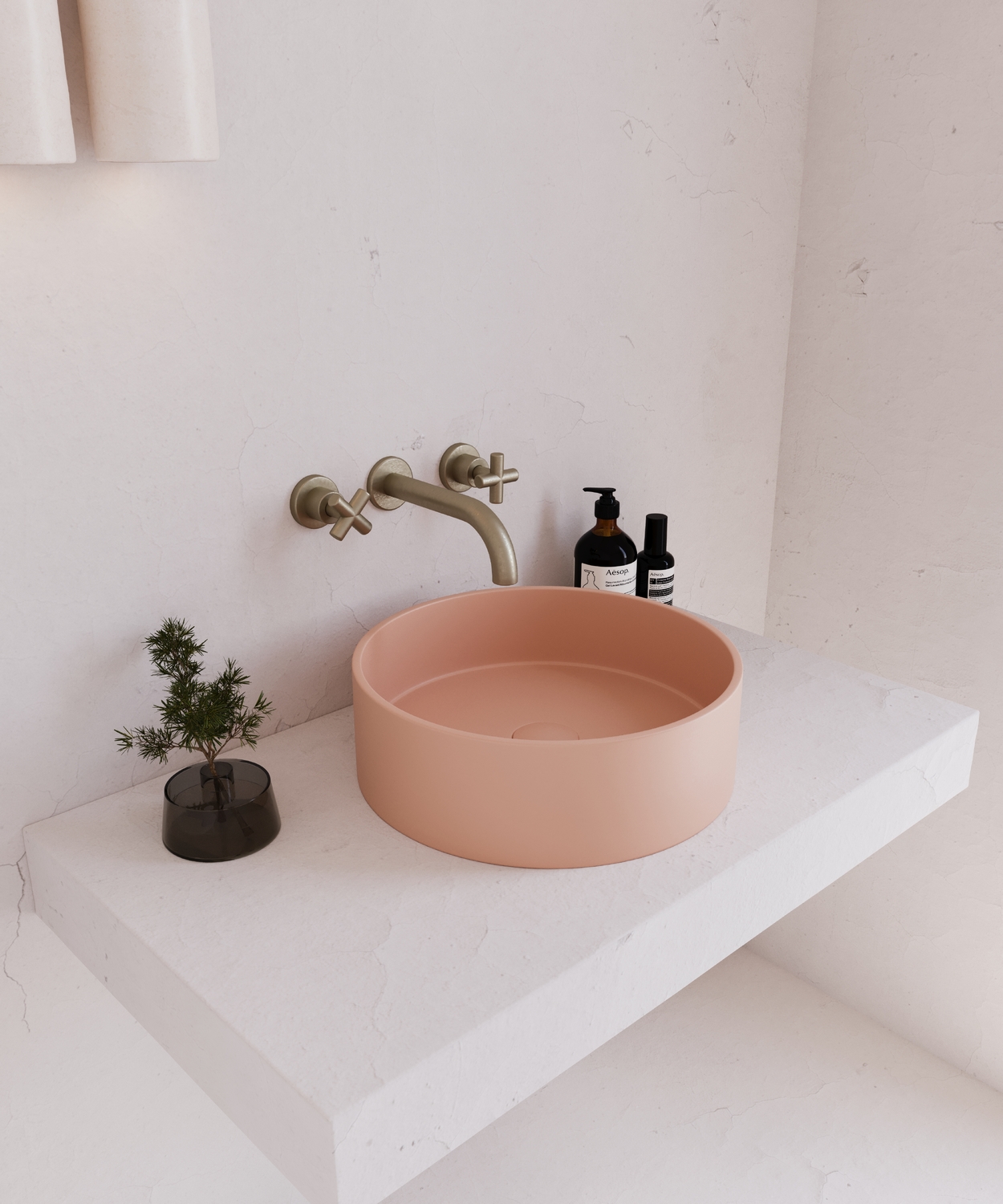 Concrete Smooth 390mm Round Above Counter Basin