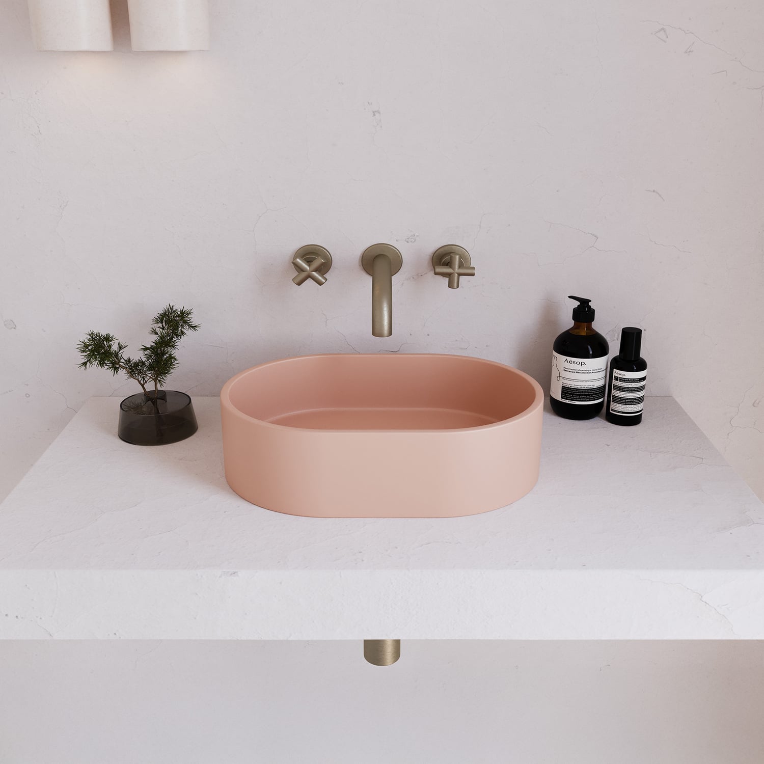 EQ 400mm Oval Concrete Above Counter Basin