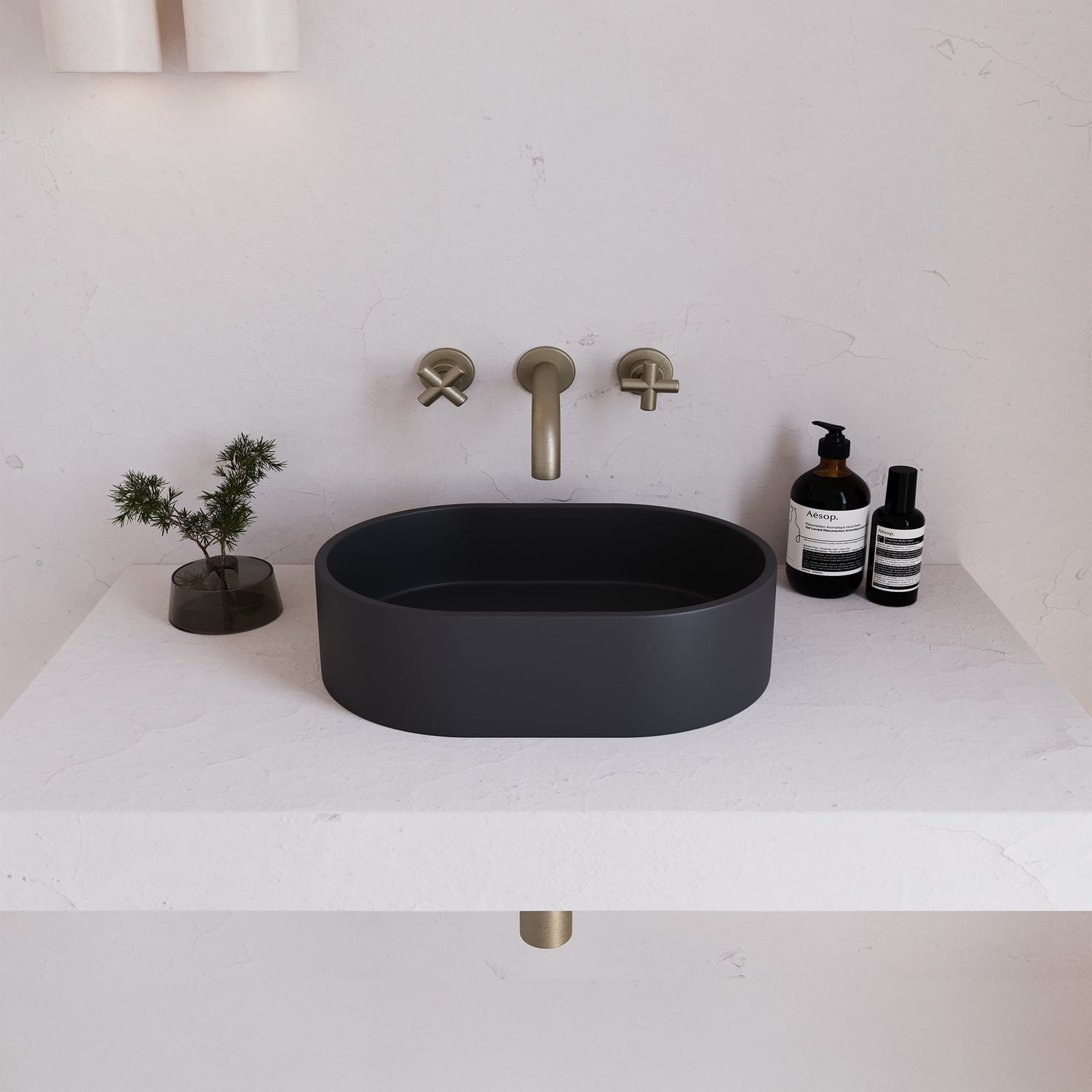 EQ 400mm Oval Concrete Above Counter Basin