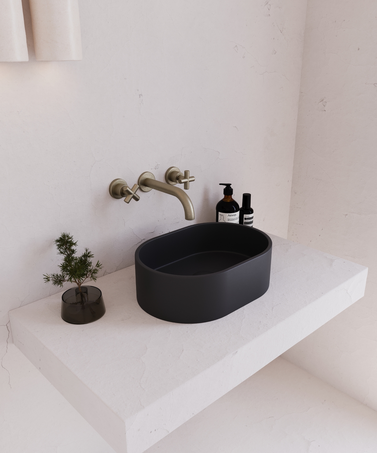 EQ 400mm Oval Concrete Above Counter Basin