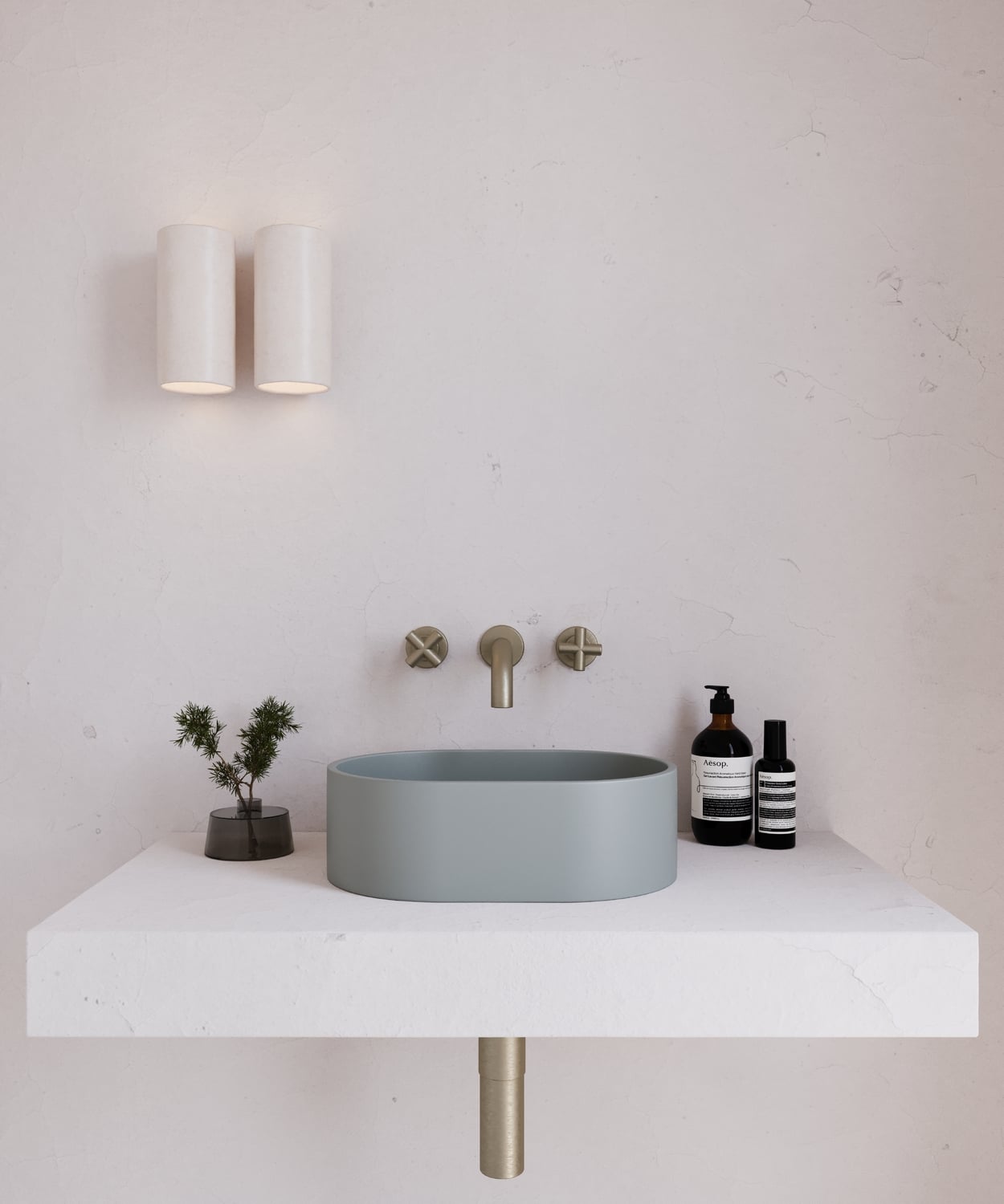 EQ 400mm Oval Concrete Above Counter Basin