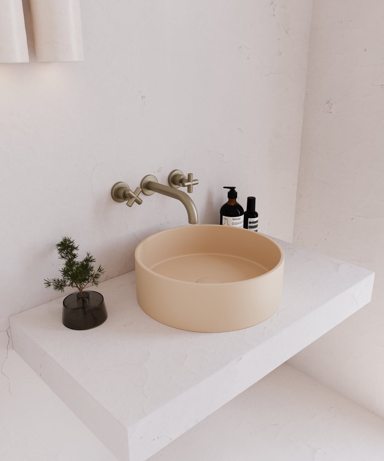 Concrete Smooth 390mm Round Above Counter Basin