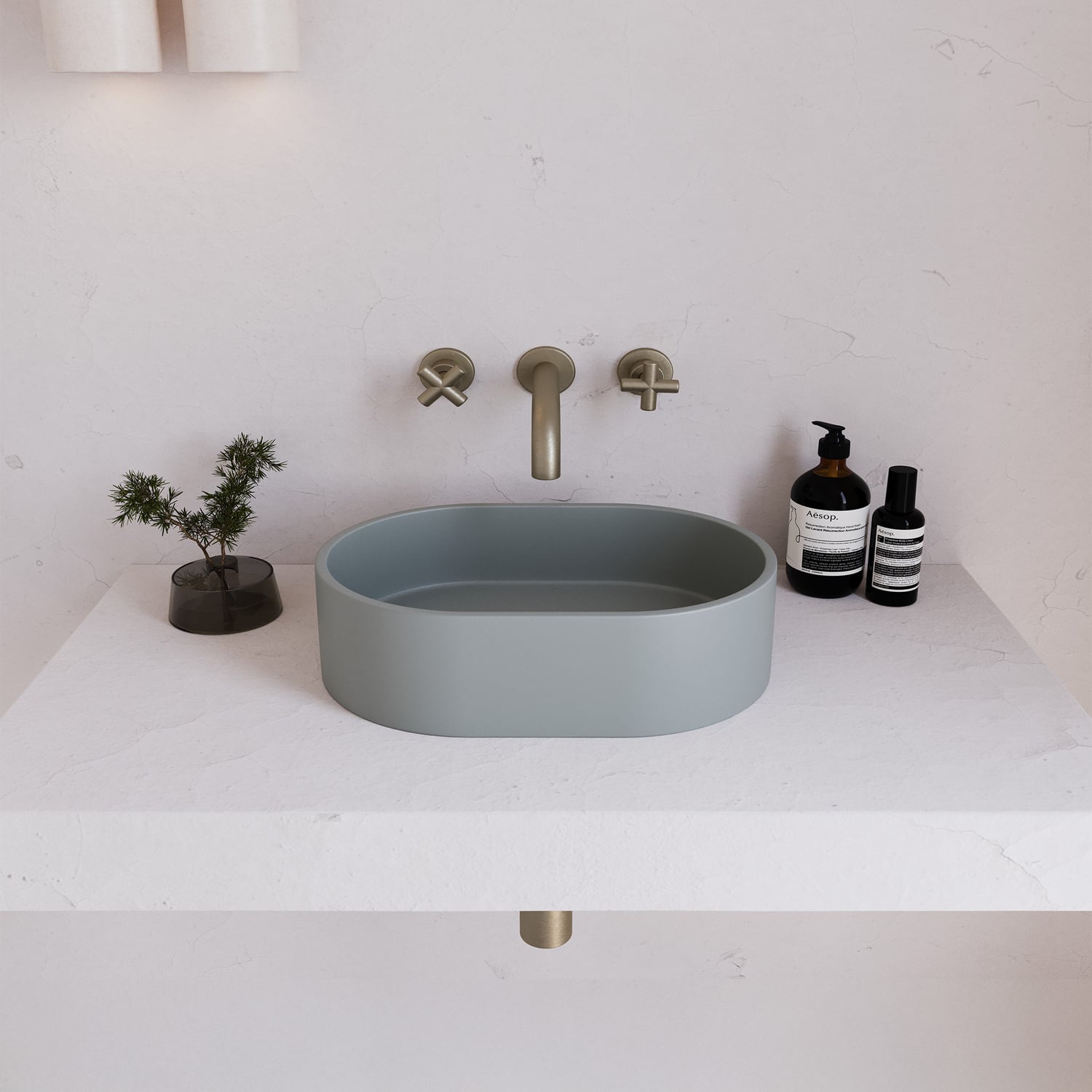 EQ 400mm Oval Concrete Above Counter Basin