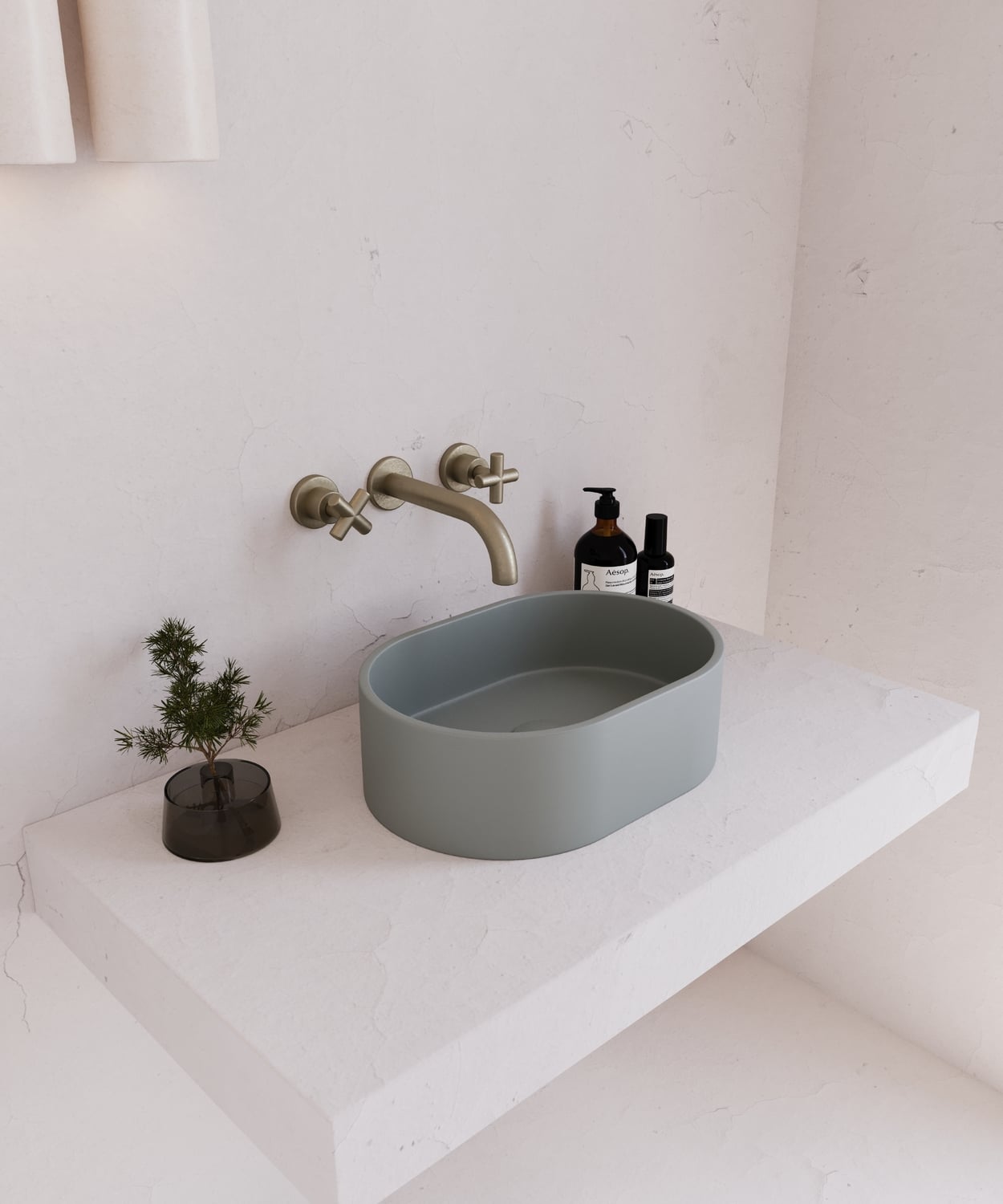EQ 400mm Oval Concrete Above Counter Basin