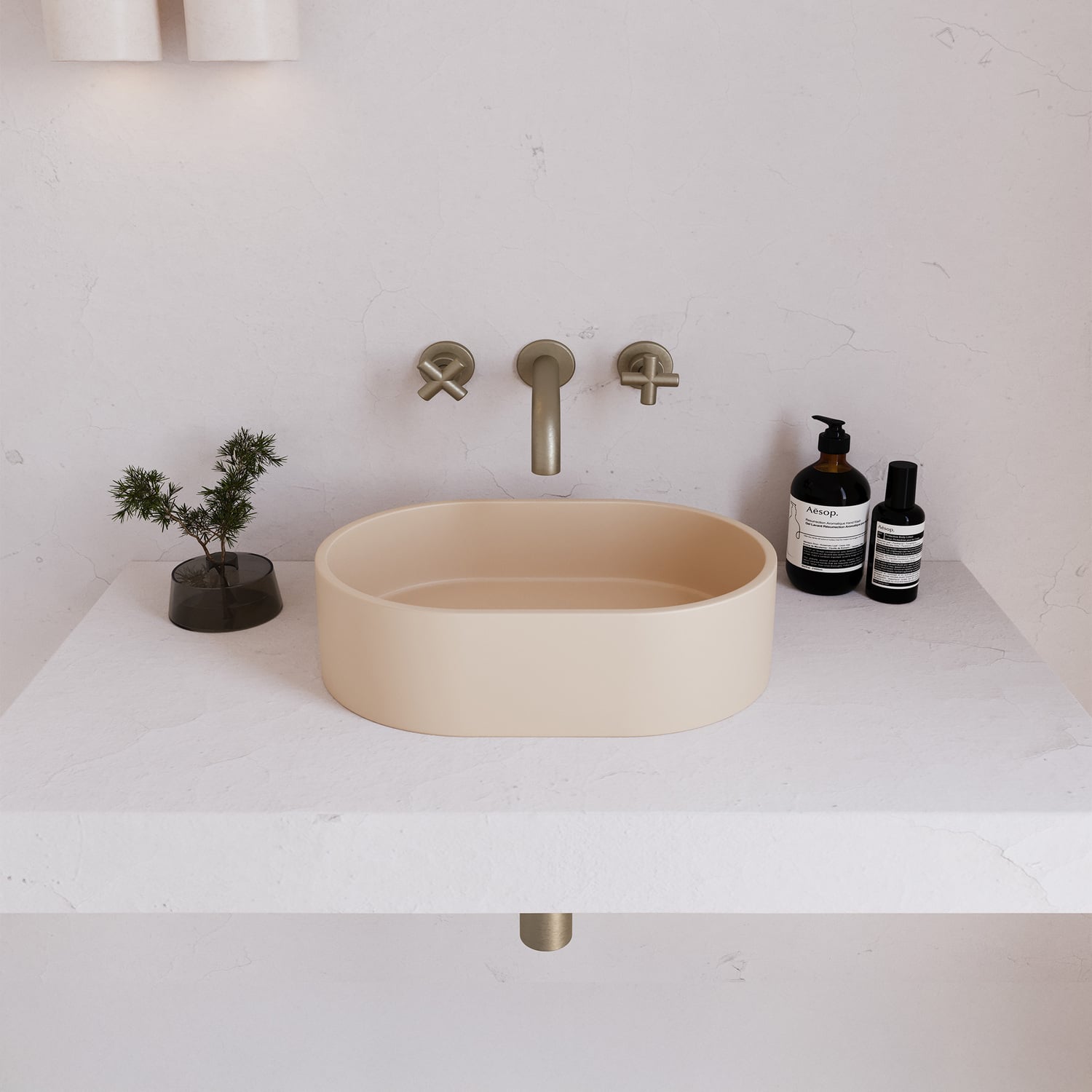 EQ 400mm Oval Concrete Above Counter Basin