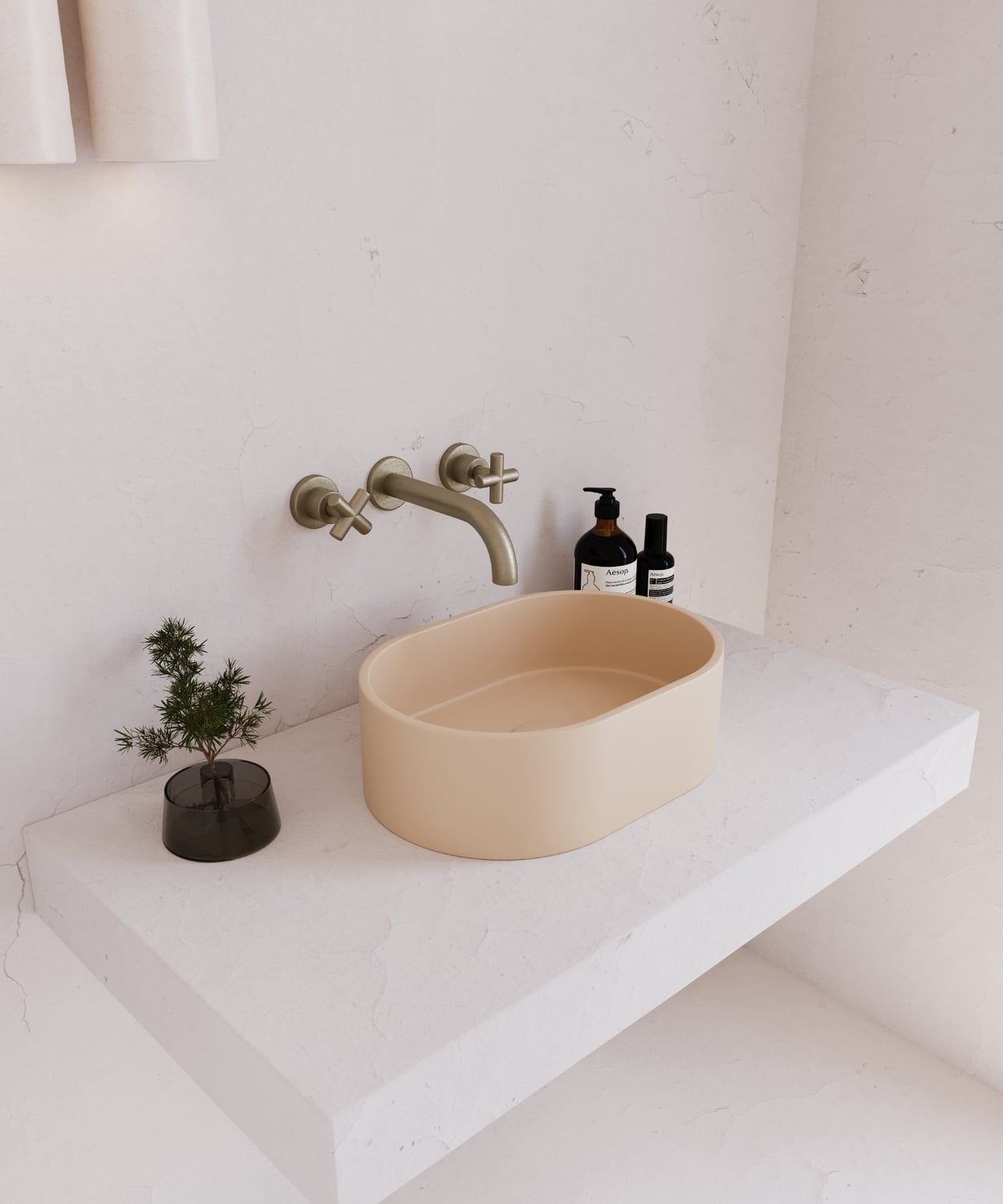 EQ 400mm Oval Concrete Above Counter Basin